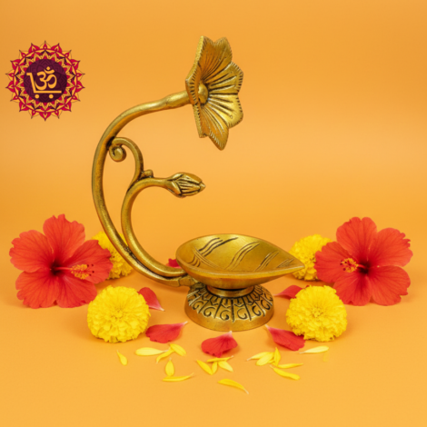 TPS-LMP-1015_Antique Flower Diya Brass_WL