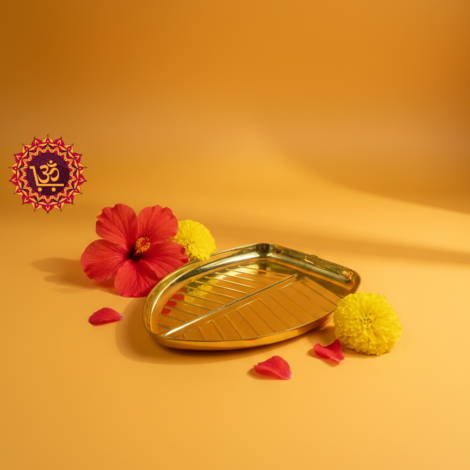 TPS-PLT-1003_Traditional Handcrafted Brass Pooja Thali | Aarti | Arthi Bartan Plate for Puja | Pooja Banana Leaf Thali_WL