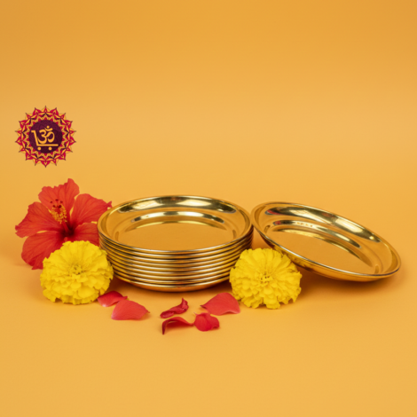 TPS-PLT-1004_Pure Brass Multipurpose Halwa,Pooja,Snacks,Rice,Bhojan Plate:Patra for Home and Puja Purpose_WL